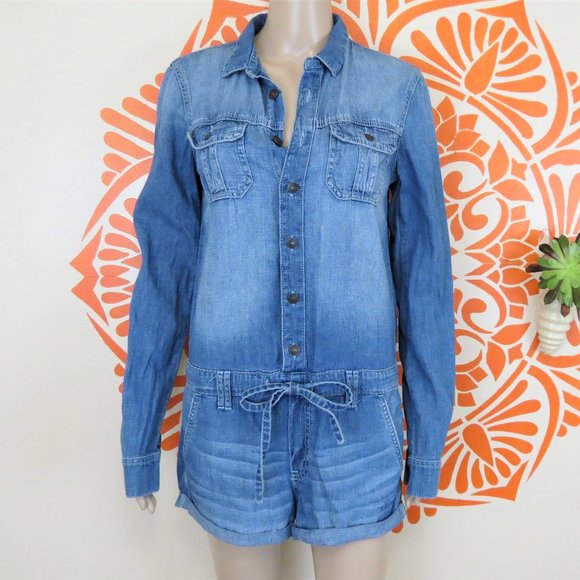 Abercrombie & Fitch Pants - Abercrombie & Fitch Longsleeve Denim Romper